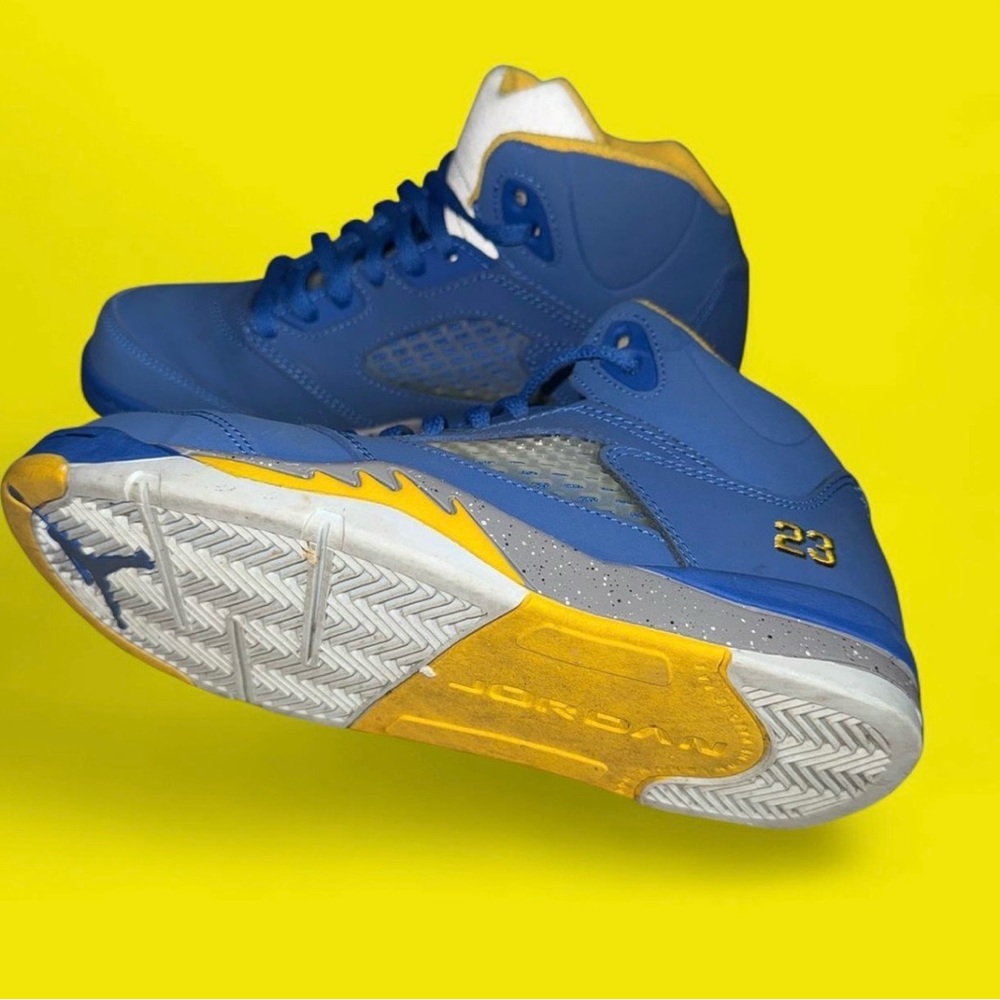 Jordan Blue and Yellow Sneakers
